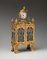 Nécessaire incorporating a watch (one of a pair), John Barbot (British, recorded 1751–65), Gold, agate, rubies, diamonds, silver, wood carcass, silk velvet, mirror glass; glass, enamel, ivory, steel; movement: gilded brass, steel; enamel face, British, London