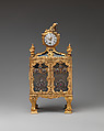 Nécessaire (one of a pair), John Barbot (British, recorded 1751–65), Gold, agate, rubies, diamonds, silver, wood carcass, silk velvet, miror glass; enamel miniature; glass, enamel, topaz; movement: gilded brass, steel, enamel face; shagreen on wood with gold piqué ornament and gilt-brass mounts, British, London