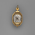 Watch, Watchmaker: Henry Grendon (British, Clockmakers&#39; Company 1640), Rock crystal, gold, silver, gilded brass; steel, partly blued, fish skin, British, London