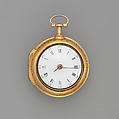 Clock-watch, Watchmaker: Charles Cabrier (British, ca. 1740–60), Gold, enamel, British, London