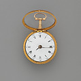 Pair-case clock-watch, Watchmaker: Charles Cabrier II (British, act. 1719–d. 1776), Gold, enamel, British, London