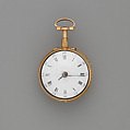 Pair-case clock-watch, Watchmaker: Charles Cabrier II (British, act. 1719–d. 1776), Gold, enamel, British, London