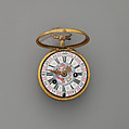 Repeater watch and case, Watchmaker: Thomas Tompion (British, 1639–1713), Gilt metal, enamel; tortoiseshell, silver, British, London