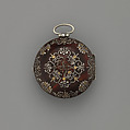 Pair-case watch, Watchmaker: Daniel Quare (British, 1647/49–1724), Silver, leather, gold and silver studs, British, London