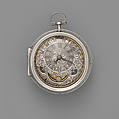 Watch, Watchmaker: David Lestourgeon (Clockmakers' Company 1698, died 1731), Outer and inner cases: silver; Dial: champlevé silver, British, London