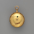 Clock-watch, Watchmaker: Joseph Martineau, Sr. (active London, 1744–1794), Silver gilt; enamel, British, London