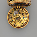 Clock-watch, Watchmaker: Joseph Martineau, Sr. (active London, 1744–1794), Silver gilt; enamel, British, London