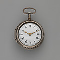 Clock-watch, Watchmaker: Gabriel Tallans, Silver, enamel, British, London
