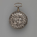 Clock-watch, Watchmaker: Gabriel Tallans (Swiss, act. 1705), Silver, enamel, British, London