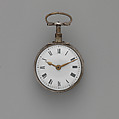 Clock-watch, Watchmaker: Gabriel Tallans (Swiss, act. 1705), Silver, enamel, British, London