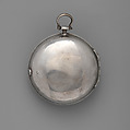 Pair-case watch and key, Watchmaker: Stephen Gibbs (British, born ca. 1733, Clockmakers&#39; Company 1748–64), Silver; painted enamel;  brass and steel, British, London
