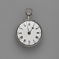 Pair-case watch and key, Watchmaker: Stephen Gibbs (British, born ca. 1733, Clockmakers&#39; Company 1748–64), Silver; painted enamel;  brass and steel, British, London
