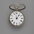 Pair-case watch and key, Watchmaker: Stephen Gibbs (British, born ca. 1733, Clockmakers&#39; Company 1748–64), Silver; painted enamel;  brass and steel, British, London