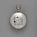 Pair-case watch and key, Watchmaker: Stephen Gibbs (British, born ca. 1733, Clockmakers&#39; Company 1748–64), Silver; painted enamel;  brass and steel, British, London