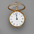 Clock-watch, Watchmaker: Daniel Delander (British, 1678–1733), Silver gilt, silver, British, London