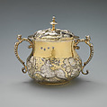 Two-handled cup with cover, Francis Leake (active 1655–83), Silver gilt, British, London