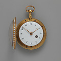 Watch, Workshop of Wetherell &amp; Janaway (active 1785–94), Case: gold, pearls, enamel, silver set with diamonds and opal; Movement: with diamond endstone, British, London