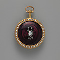 Watch, Workshop of Wetherell &amp; Janaway (active 1785–94), Case: gold, pearls, enamel, silver set with diamonds and opal; Movement: with diamond endstone, British, London