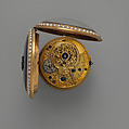 Watch, Workshop of Wetherell &amp; Janaway (active 1785–94), Case: gold, pearls, enamel, silver set with diamonds and opal; Movement: with diamond endstone, British, London