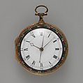 Watch, Watchmaker: William Travers (active 1781–1811), Gilt bronze, enamel, rhinestones, British, London