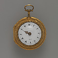 Clock-watch, Watchmaker: Firm of Markham, Marwick, Perigal, Gilt metal, horn, enamel, British, London