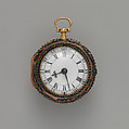 Repeating watch, Watchmaker: George Goodman (British, active 1771–85), Gold, red agate, diamonds, emeralds, rubies, sapphires, topazes, amethysts, British, London