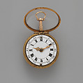 Repeating watch and case, Watchmaker: Christopher Heinrich Haehnel (active London, 1695–1754), Gold, enamel or vernis Martin, German, Fürton