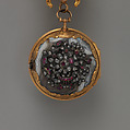 Watch and chatelaine, Watchmaker: John Rich (British, active 1735–75), Agate, gold, diamonds, rubies, enamel, British, London