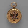 Watch, with a portrait of Alexander II, czar of Russia (r. 1855–81), Case of gold and enamel; jeweled movement, with Chinese duplex escapement, Swiss, probably Fleurier