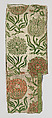Floral silk satin fragment, Silk satin, French or Italian