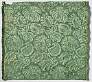 Green Silk Damask, Silk damask weave, Italian, Venice or Genoa