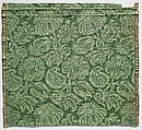 Green Silk Damask, Silk damask weave, Italian, Venice or Genoa