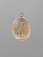 Portrait of Luigi Sommariva, Giovanni Beltrami  Italian, Engraved citrine in a gold suspension loop, Italian