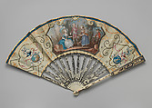 Fan, Silk and ivory, British or French