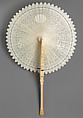 Brisé Cockade Fan, with Painted Floral Posy, Ivory, Chinese, for the European Market