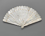Brisé Fan, with Boating Landscape Scene, Mother-of-pearl, Chinese, for the European Market
