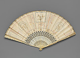 Fan, Ivory, paper, British