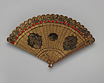Brisé Fan, with representations of Chinese landscapes, Wood, Chinese, for the European Market