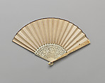 Folding Fan with Blank Leaf, and Carved Ivory Sticks, Paper and ivory, Chinese, for the European Market