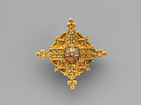 Pendant brooch in the form of a Gothic Cross, Carlo Giuliano (Italian, active England, ca. 1831–1895), Gold, British, London
