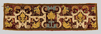 Band, Velvet, silk and metal thread, French
