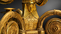Egyptomania candelabrum (one of a pair), Alexis Decaix (British, active 1778–1811), Gilded bronze, British