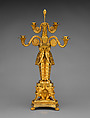 Egyptomania candelabrum (one of a pair), Alexis Decaix (British, active 1778–1811), Gilded bronze, British
