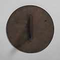 Stationary horizontal sundial, Thomas Pipe, Brass, British, London