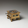 Table clock, Clockmaker: Johann Heinrich Kleinschmidt (German), Brass, silver, German