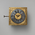 Table clock, Clockmaker: Johann Heinrich Kleinschmidt (German), Brass, silver, German