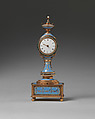Boudoir clock, Clockmaker: Firm of Jaquet-Droz & Leschot, London and Geneva (1752–1791), Gold, enamel, British, London with Swiss, Geneva case