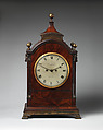 Mantel clock, Clockmaker: Firm of John and Myles Brockbanks (British, 1791–1835), Inlaid mahogany and gilt bronze, British, London