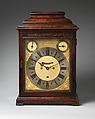 Table or bracket clock, Clockmaker: George Graham (British, 1673–1751), Case: walnut veneered on oak, with brass hardware; Dial: gilded and silvered brass; Movement: brass and steel, British, London