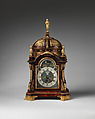 Musical bracket or table clock, Clockmaker: Eardley Norton (British, Lincolnshire 1728–1792 London), Tortoiseshell and engraved crystal, gilt-bronze mounts, British, London